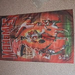 PATRICK MAHOMES Nylon Banner/Poster Kansas City CHIEFS Red/gold HUGE 58"H x 35"L